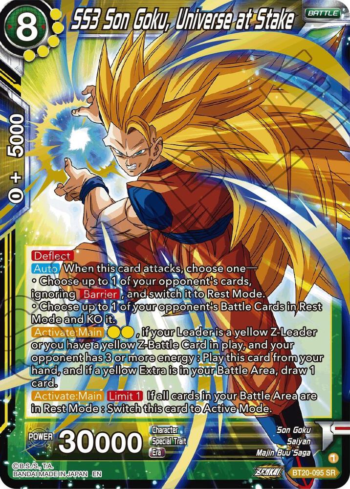 SS3 Son Goku Universe at Stake BT20-095 Power Absorbed Dragonball Super card
