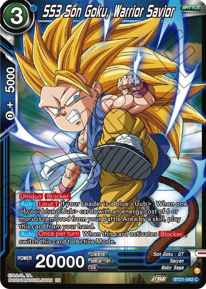 SS3 Son Goku Warrior Savior Foil BT21-042 Wild Resurgence Dragonball Super card