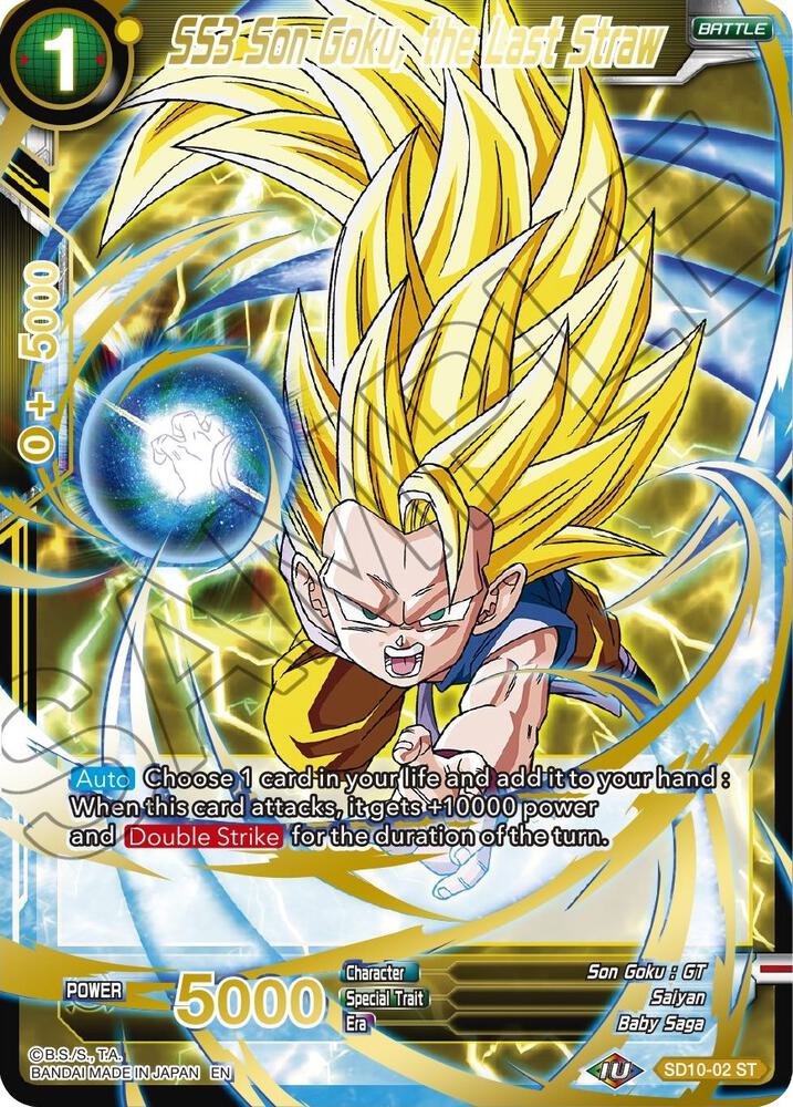 SS3 Son Goku the Last Straw Gold Stamped SD10-02 Mythic Booster Dragonball Super card
