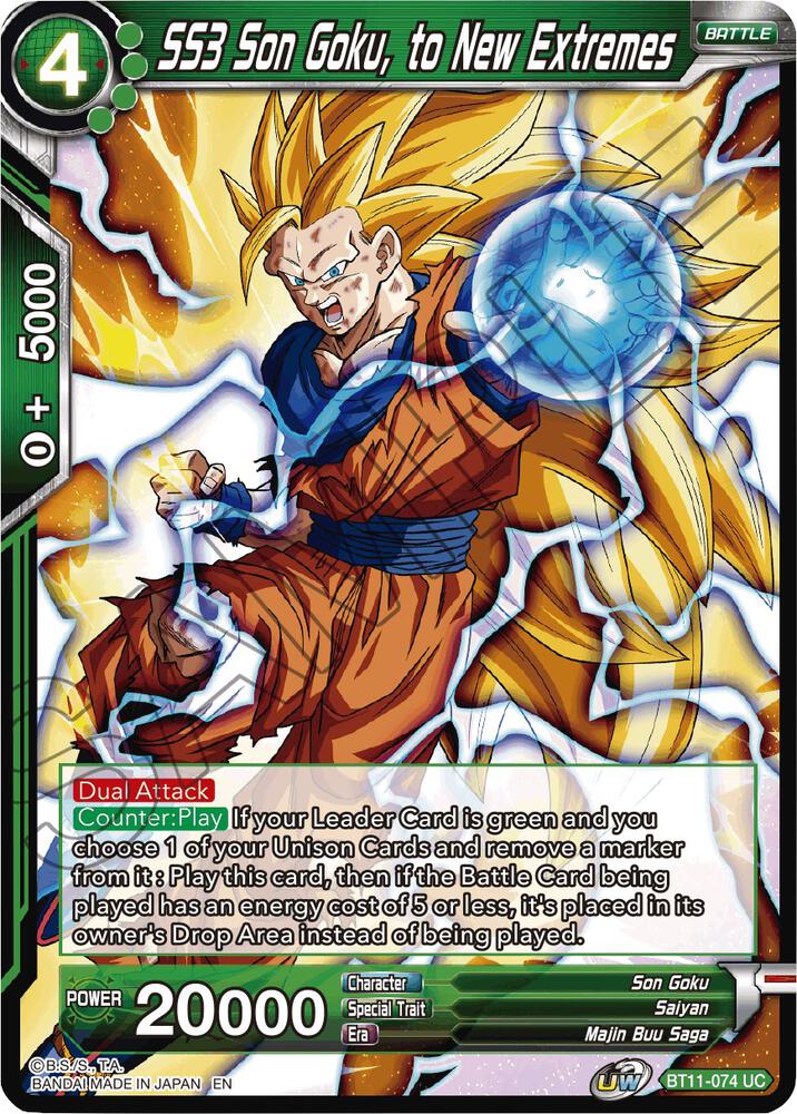 SS3 Son Goku to New Extremes Foil BT11-074 Vermilion Bloodline Dragonball Super card