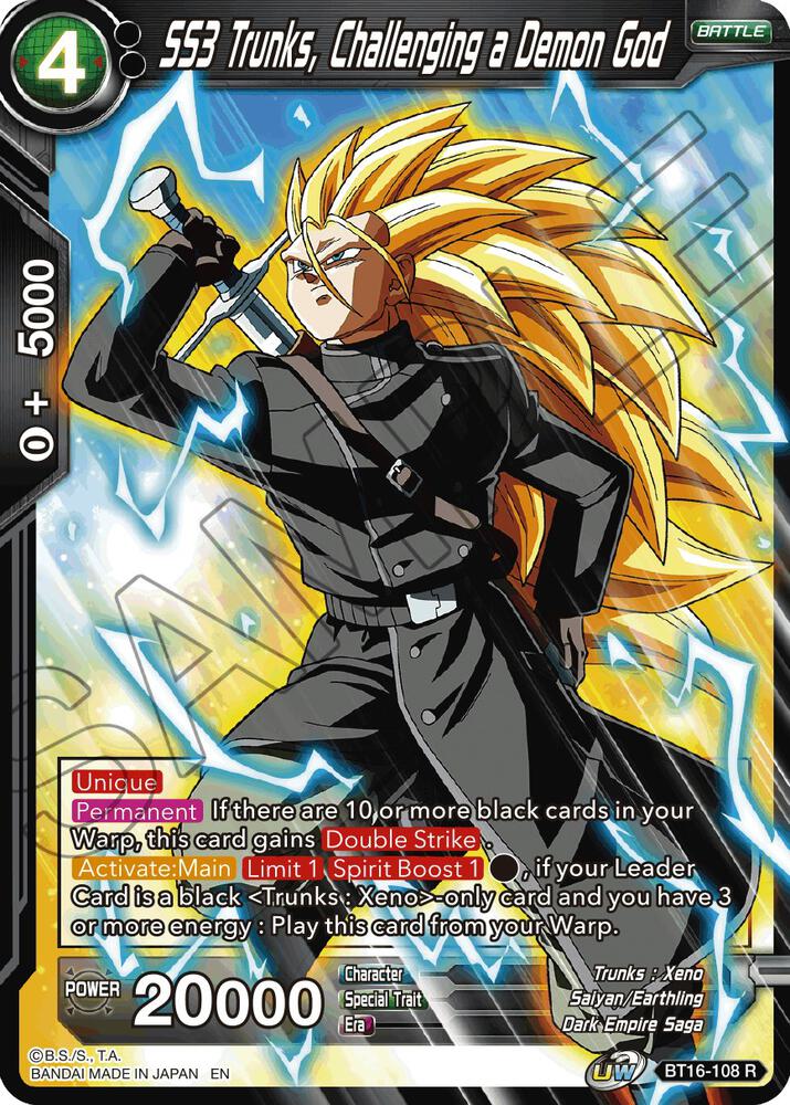 SS3 Trunks Challenging a Demon God Foil BT16-108 Realm of the Gods Dragonball Super card