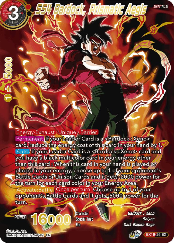 SS4 Bardock Prismatic Aegis EX19-26 Special Anniversary Set 2021 Dragonball Super card