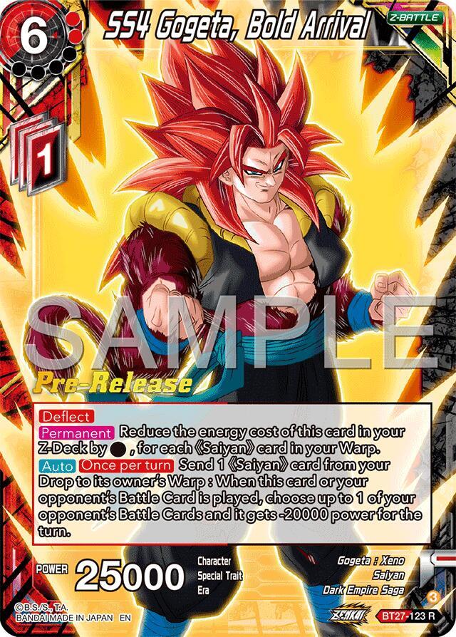 SS4 Gogeta Bold Arrival BT27-123 History of Z Pre-Release Cards Dragonball Super card