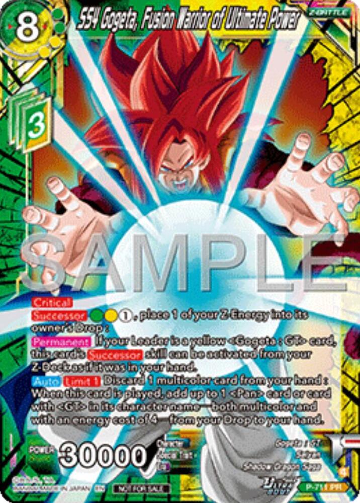 SS4 Gogeta Fusion Warrior of Ultimate Power Ultra Bout Series Tournament Pack Vol13 P-711 Tournament Promotion Cards Dragonball Super card
