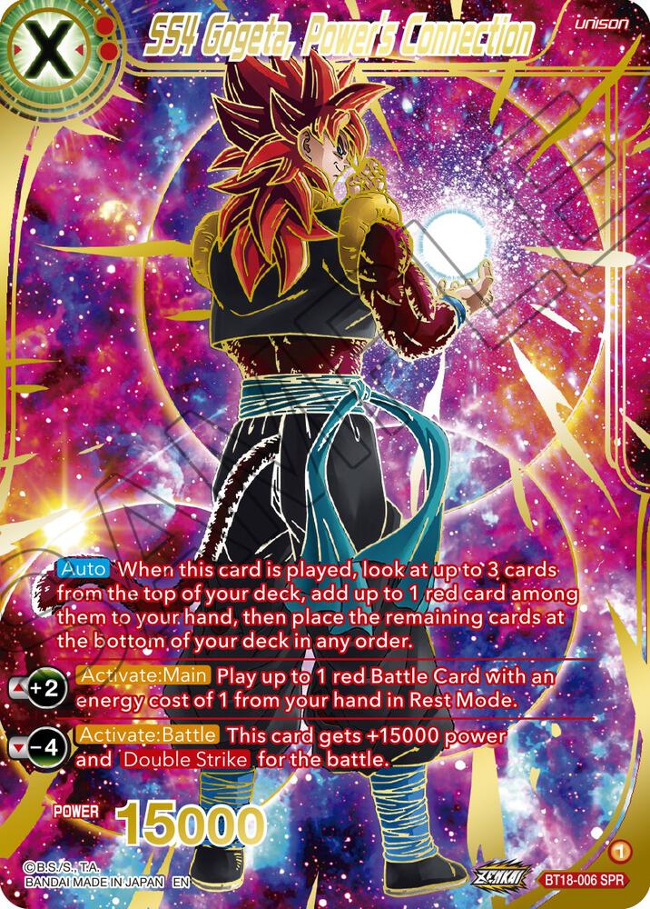 SS4 Gogeta Powers Connection SPR BT18-006 Dawn of the Z-Legends Dragonball Super card