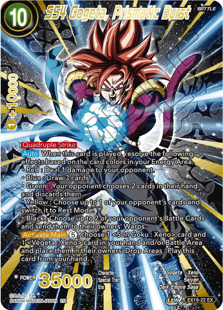 SS4 Gogeta Prismatic Burst Foil EX19-22 Special Anniversary Set 2021 Dragonball Super card
