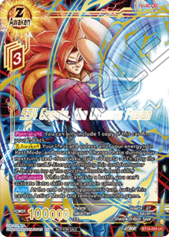SS4 Gogeta the Ultimate Fusion Zenkai Cup 2022 Champion BT18-003 Tournament Promotion Cards Dragonball Super card