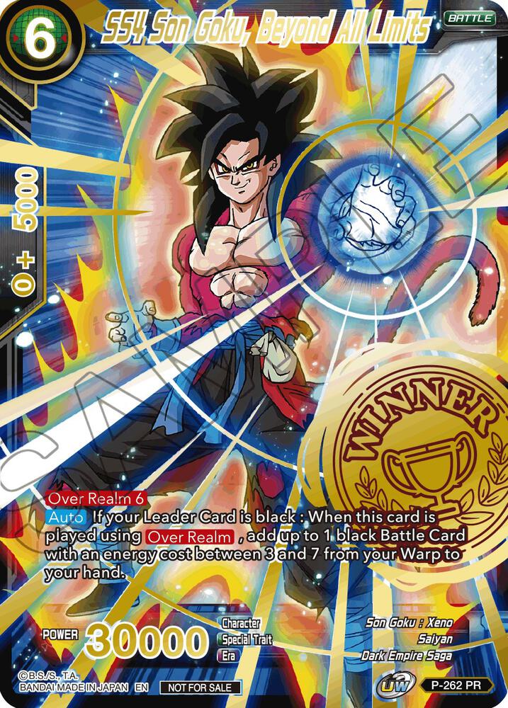 SS4 Son Goku Beyond All Limits Alternate Art Set 2021 Vol 3 P-262 Tournament Promotion Cards Dragonball Super card