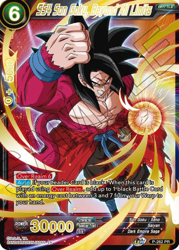SS4 Son Goku Beyond All Limits Gold Stamped P-262 Mythic Booster Dragonball Super card