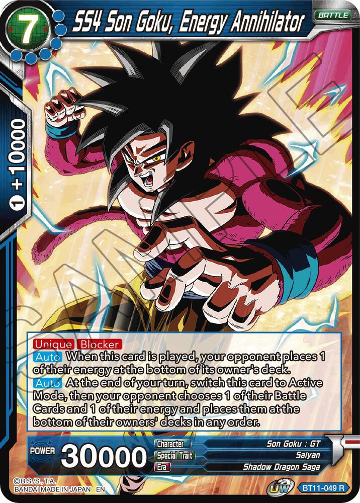 SS4 Son Goku Energy Annihilator BT11-049 Vermilion Bloodline Dragonball Super card