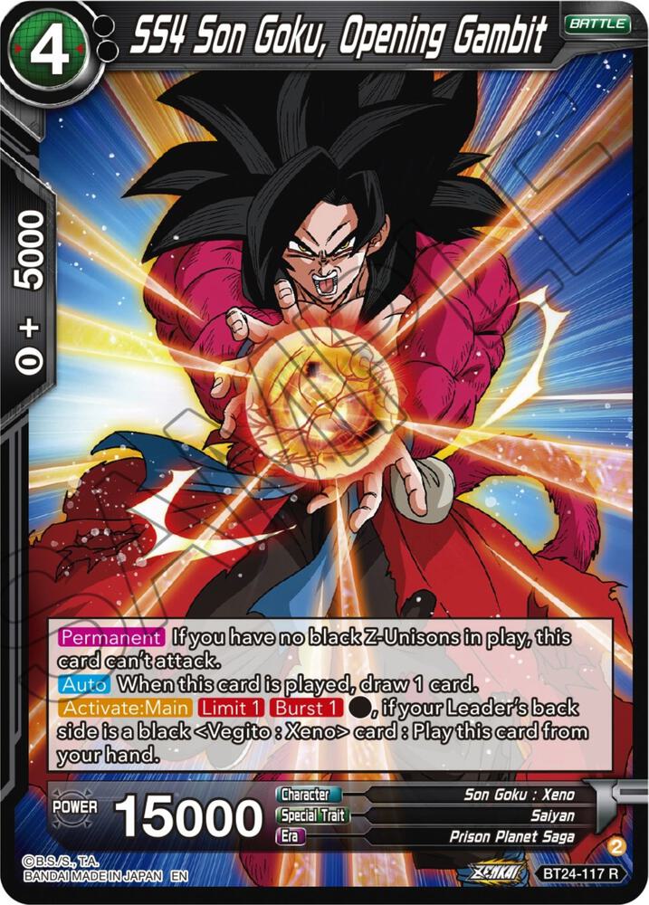 SS4 Son Goku Opening Gambit Foil BT24-117 Beyond Generations Dragonball Super card