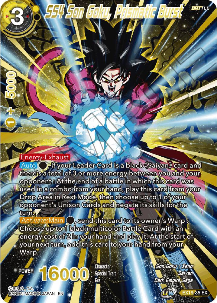 SS4 Son Goku Prismatic Burst Foil EX19-35 Special Anniversary Set 2021 Dragonball Super card