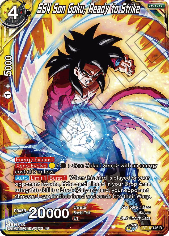 SS4 Son Goku Ready to Strike Foil BT16-146 Realm of the Gods Dragonball Super card