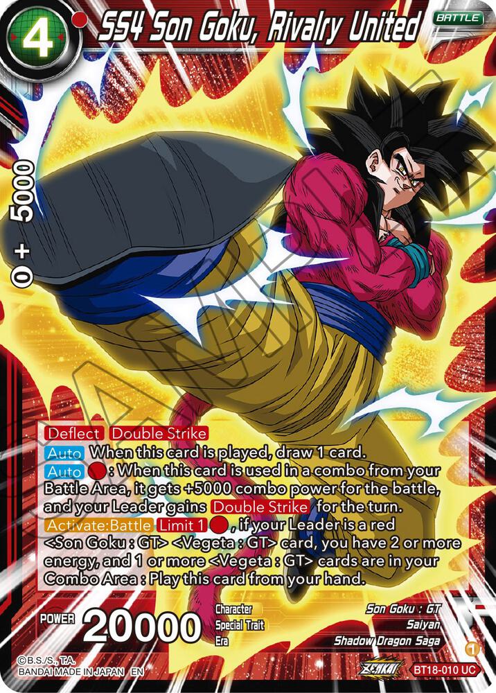SS4 Son Goku Rivalry United BT18-010 Dawn of the Z-Legends Dragonball Super card