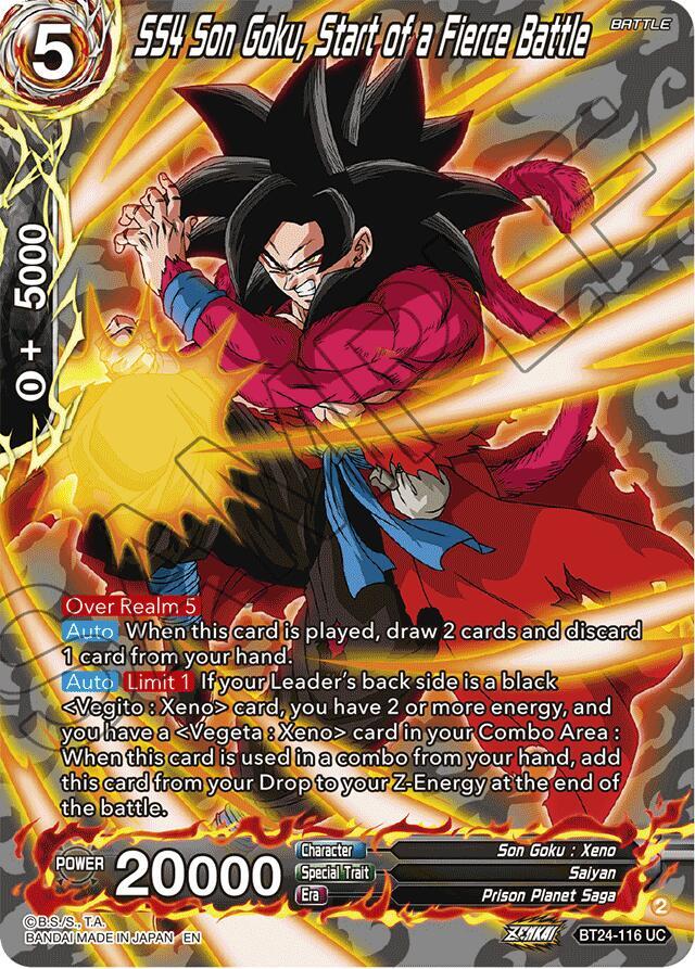 SS4 Son Goku Start of a Fierce Battle Collector Booster Silver BT24-116 Beyond Generations Dragonball Super card
