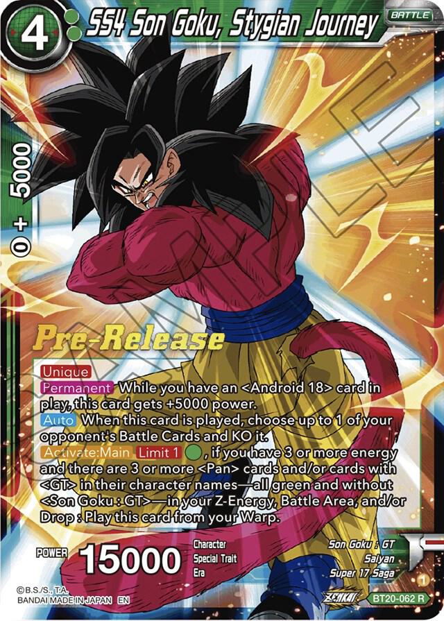 SS4 Son Goku Stygian Journey BT20-062 Power Absorbed Pre-Release Cards Dragonball Super card