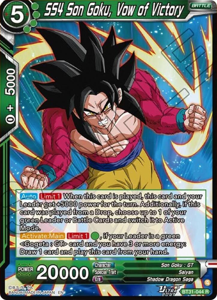SS4 Son Goku Vow of Victory BT31-044 Impact Beyond Dimensions Dragonball Super card