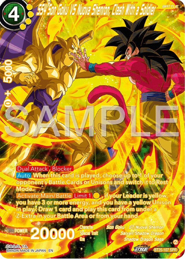 SS4 Son Goku Vs Nuova Shenron Clash With a Soldier SPR BT25-107 Legend of the Dragon Balls Dragonball Super card