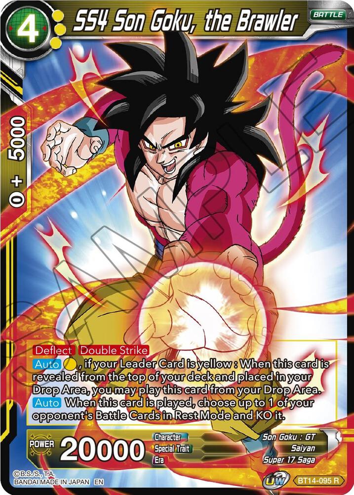 SS4 Son Goku the Brawler Foil BT14-095 Cross Spirits Dragonball Super card