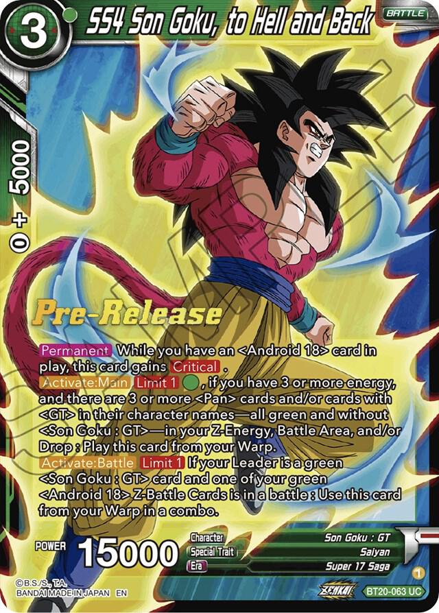 SS4 Son Goku to Hell and Back BT20-063 Power Absorbed Pre-Release Cards Dragonball Super card