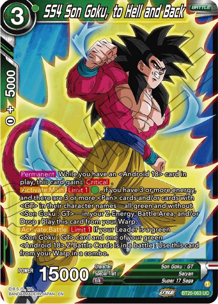 SS4 Son Goku to Hell and Back BT20-063 Power Absorbed Dragonball Super card