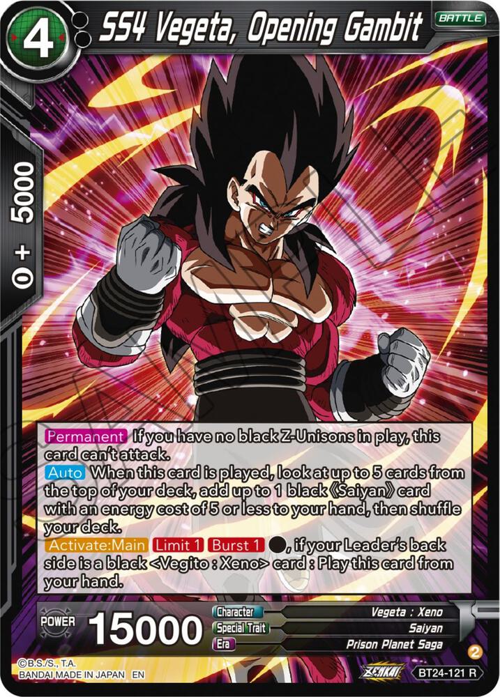 SS4 Vegeta Opening Gambit Foil BT24-121 Beyond Generations Dragonball Super card