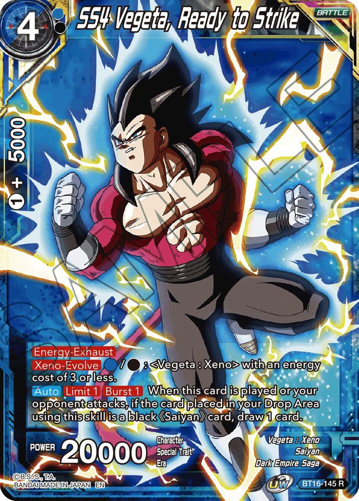 SS4 Vegeta Ready to Strike Foil BT16-145 Realm of the Gods Dragonball Super card