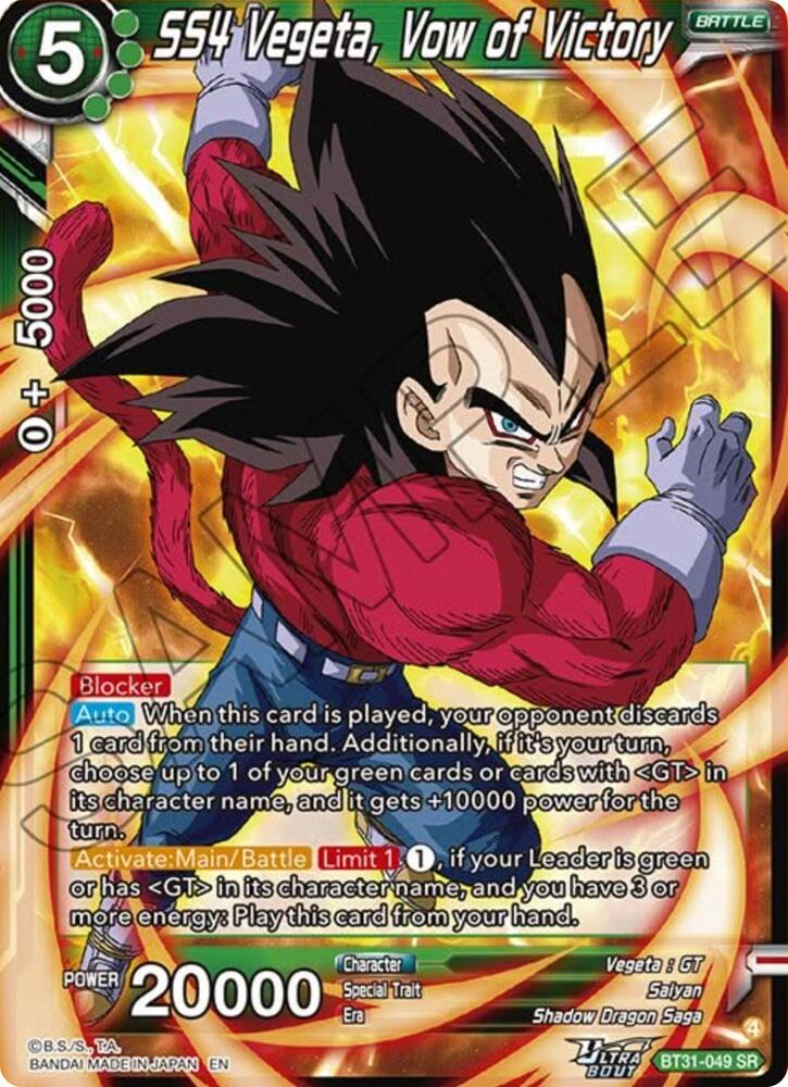 SS4 Vegeta Vow of Victory BT31-049 Impact Beyond Dimensions Dragonball Super card