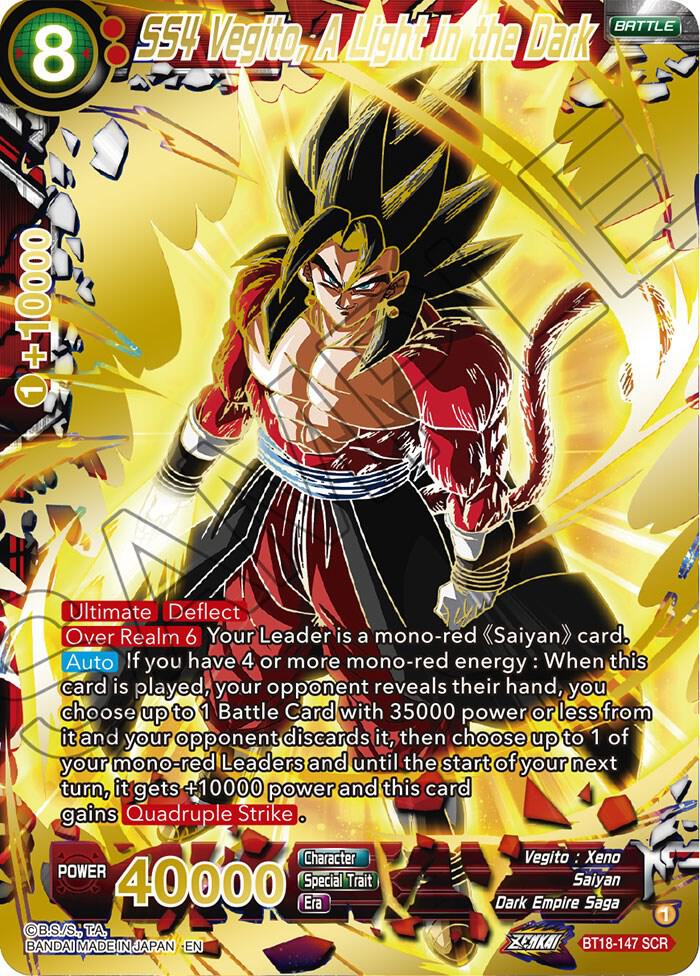 SS4 Vegito A Light in the Dark BT18-147 Dawn of the Z-Legends Dragonball Super card