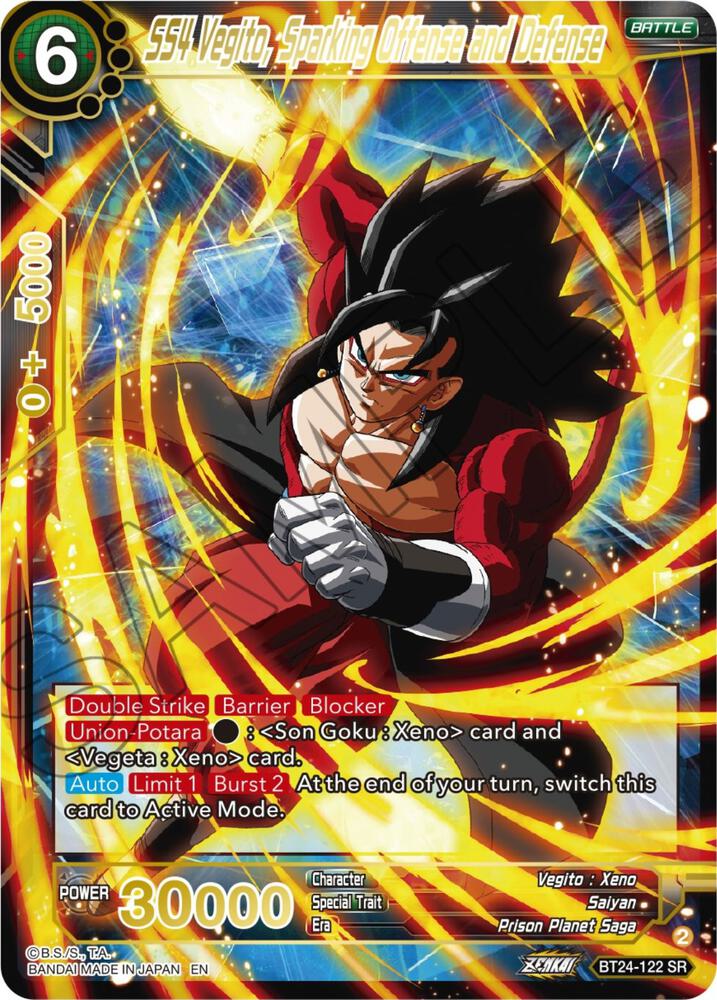 SS4 Vegito Sparking Offense and Defense BT24-122 Beyond Generations Dragonball Super card