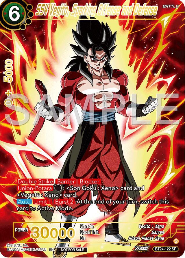 SS4 Vegito Sparking Offense and Defense Championship 2024 Finals Pack Gold Stamped BT24-122 Tournament Promotion Cards Dragonball Super card