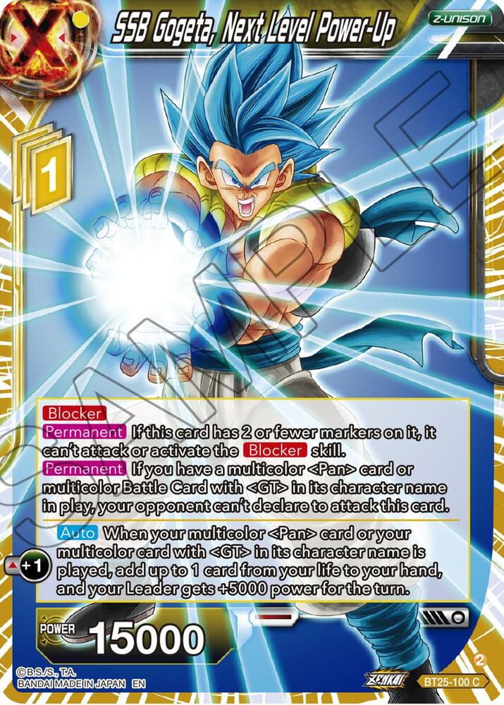 SSB Gogeta Next Level Power Up BT25-100 Legend of the Dragon Balls Dragonball Super card