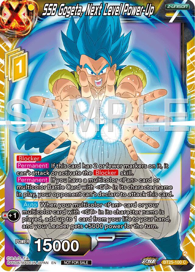SSB Gogeta Next Level Power Up Championship 2024 Finals Zenkai Pack BT25-100 Tournament Promotion Cards Dragonball Super card