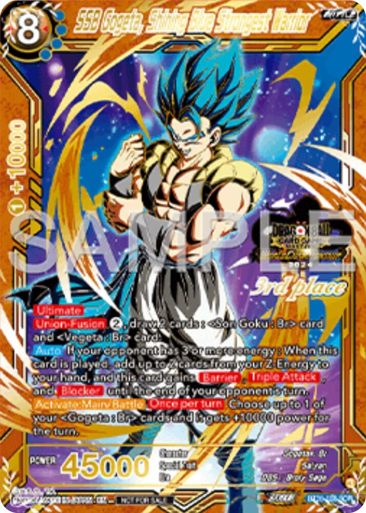 SSB Gogeta Shining Blue Strongest Warrior 3rd Place BT26-138 Tournament Promotion Cards Dragonball Super card