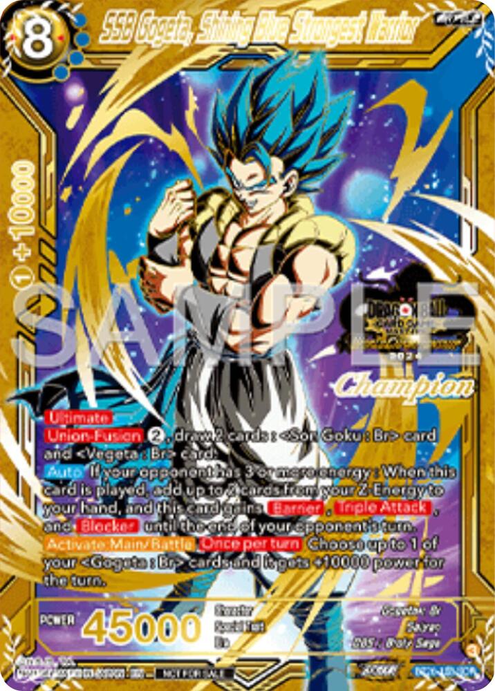 SSB Gogeta Shining Blue Strongest Warrior Champion BT26-138 Tournament Promotion Cards Dragonball Super card
