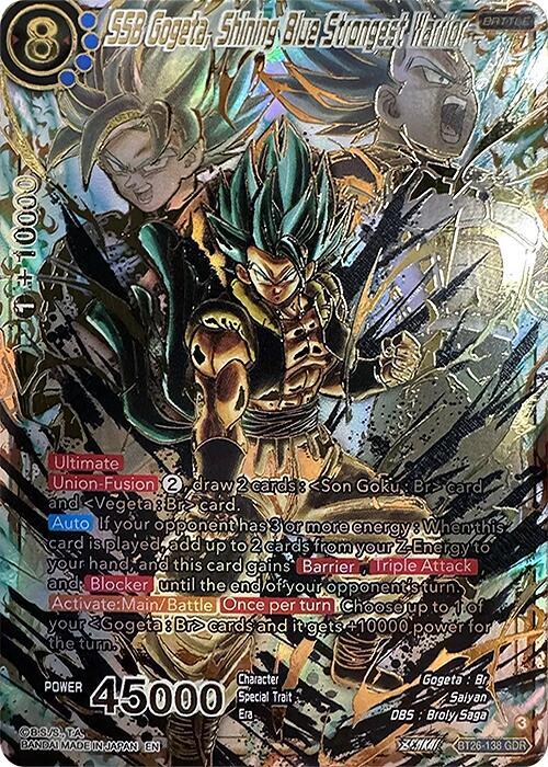 SSB Gogeta Shining Blue Strongest Warrior GDR BT26-138 Ultimate Advent Dragonball Super card