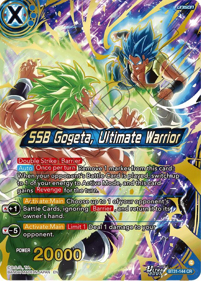 SSB Gogeta Ultimate Warrior BT31-144 Impact Beyond Dimensions Dragonball Super card