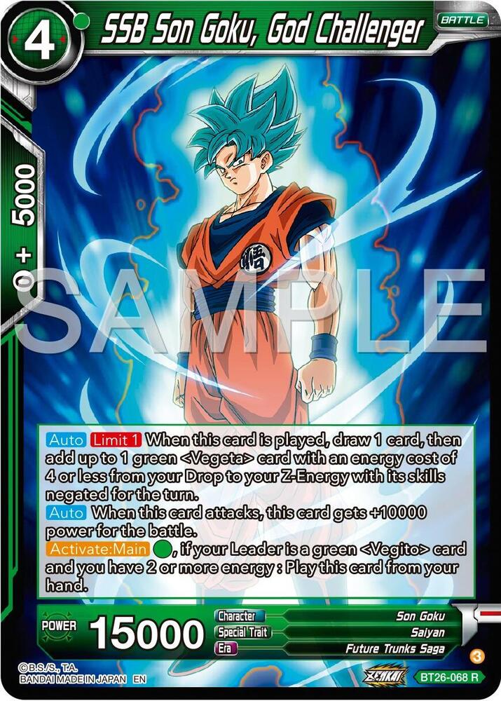 SSB Son Goku God Challenger Foil BT26-068 Ultimate Advent Dragonball Super card