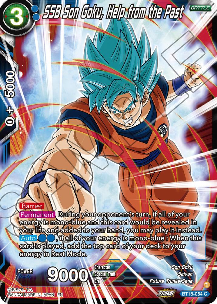SSB Son Goku Help from the Past BT18-054 Dawn of the Z-Legends Dragonball Super card