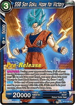 SSB Son Goku Hope for Victory BT10-036 Rise of the Unison Warrior Pre-Release Cards Dragonball Super card