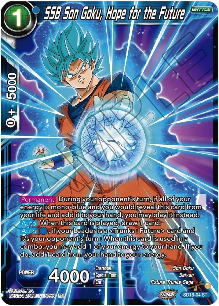SSB Son Goku Hope for the Future SD18-04 Dawn of the Z-Legends Dragonball Super card