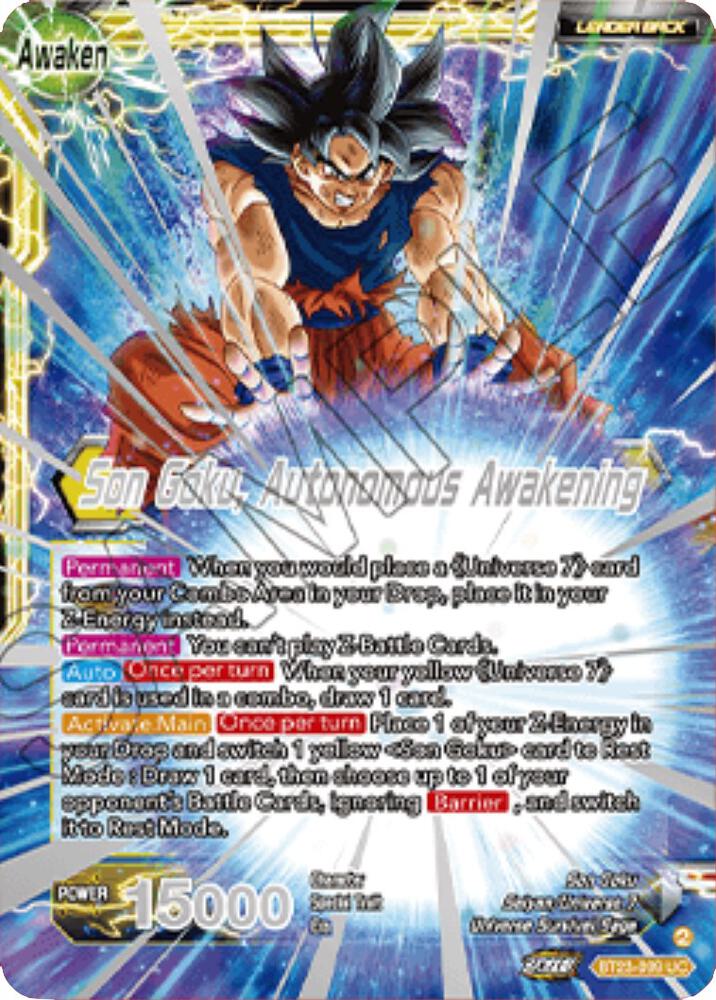 SSB Son Goku Son Goku Autonomous Awakening 2023 Championship Finals BT23-099 Tournament Promotion Cards Dragonball Super card