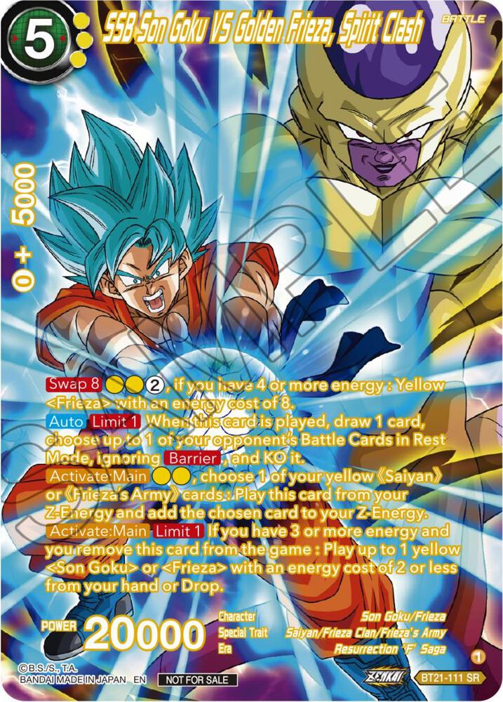 SSB Son Goku VS Golden Frieza Spirit Clash Premium Alt Art Card Set 2024 Vol1 BT21-111 Promotion Cards Dragonball Super card