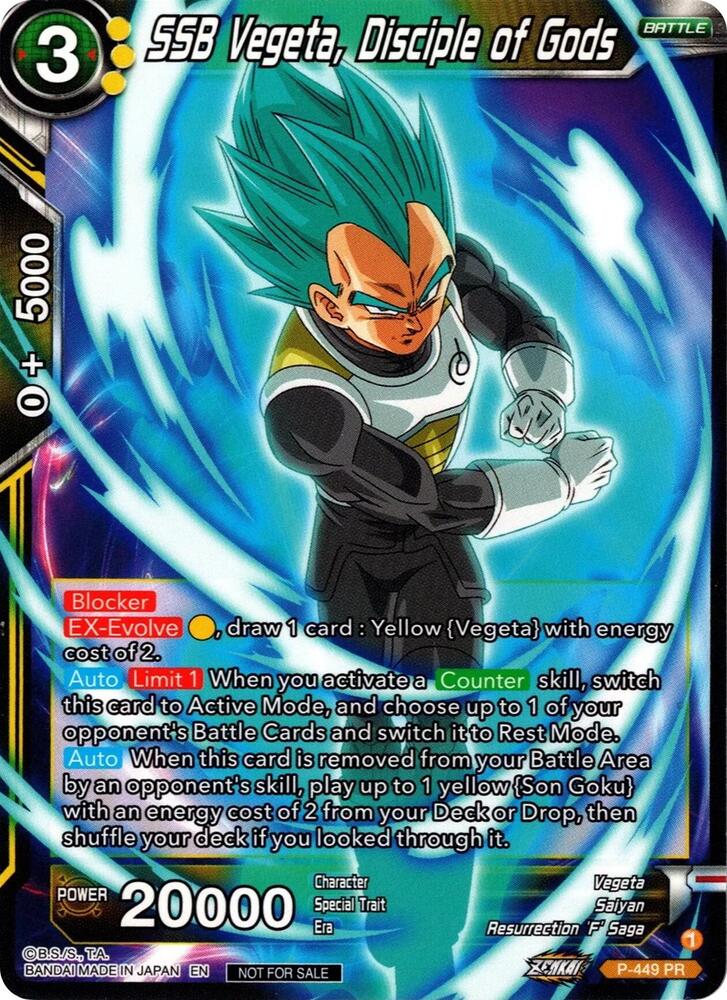 SSB Vegeta Disciple of Gods Zenkai Series Tournament Pack Vol2 P-449 Tournament Promotion Cards Dragonball Super card