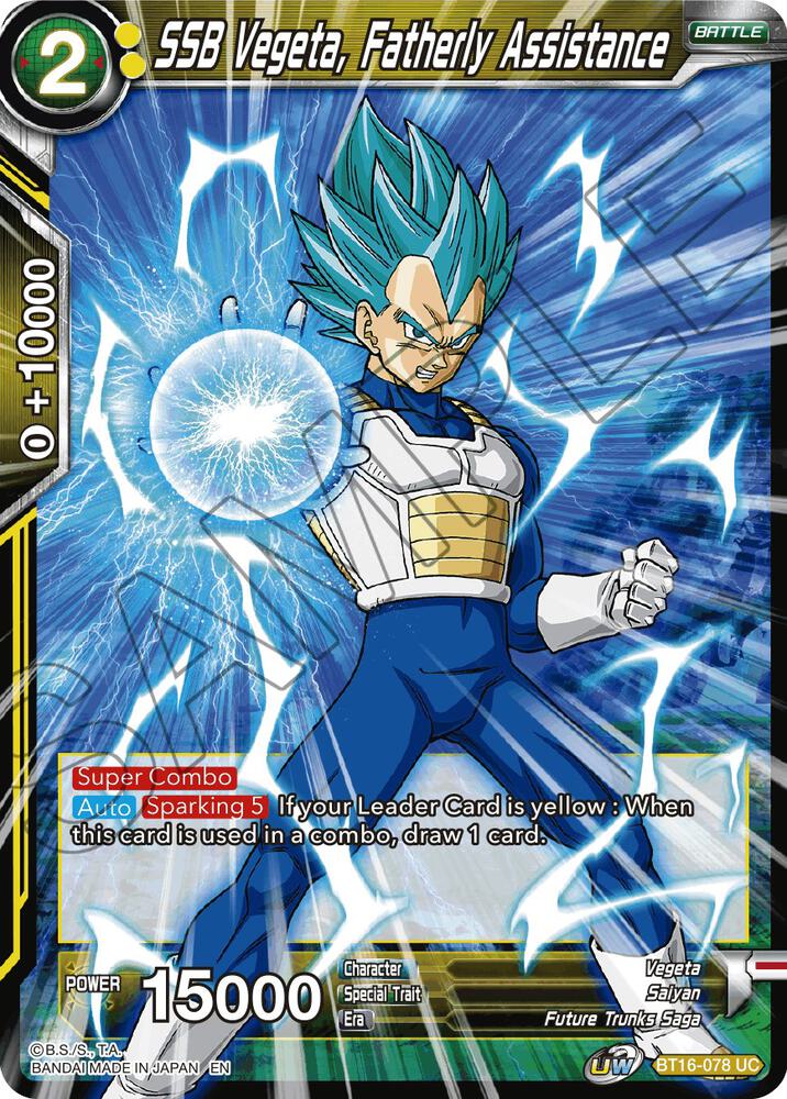 SSB Vegeta Fatherly Assistance Foil BT16-078 Realm of the Gods Dragonball Super card