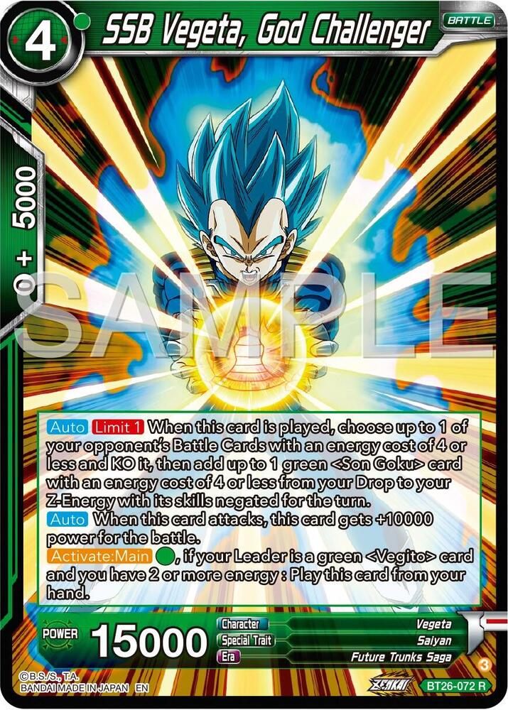 SSB Vegeta God Challenger Foil BT26-072 Ultimate Advent Dragonball Super card
