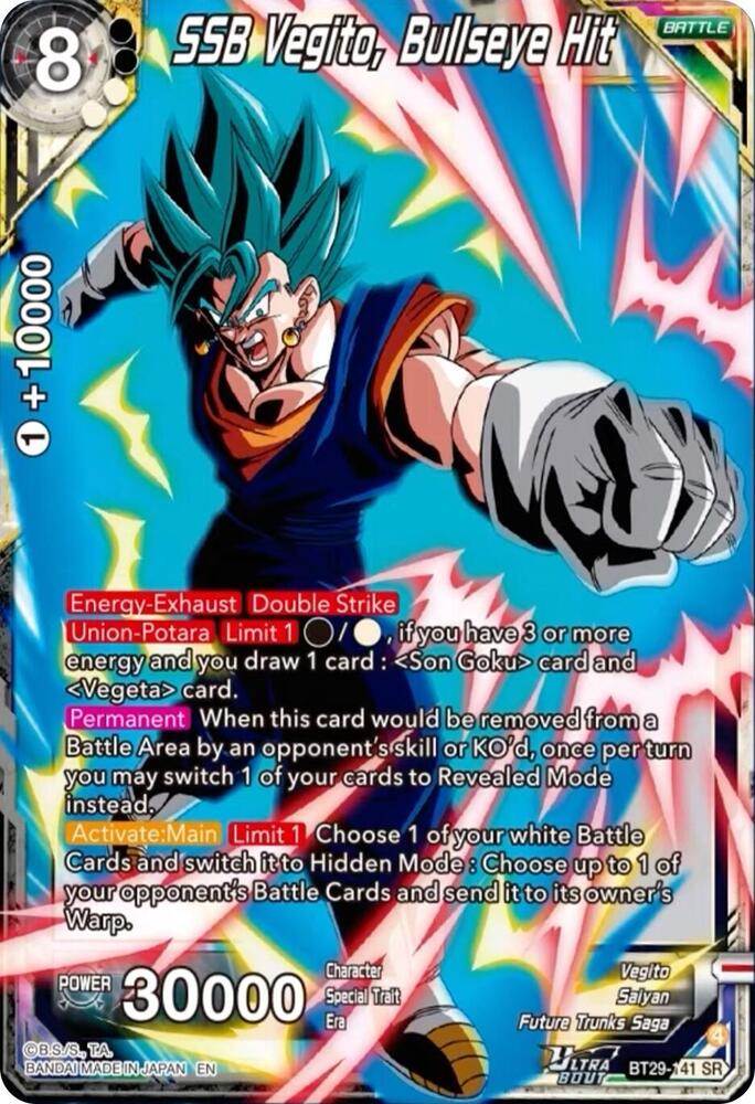 SSB Vegito Bullseye Hit BT29-141 Fearsome Rivals Dragonball Super card