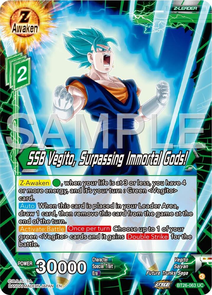 SSB Vegito Surpassing Immortal Gods BT26-063 Ultimate Advent Dragonball Super card