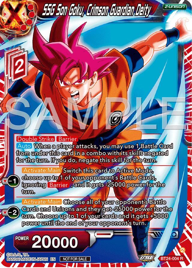 SSG Son Goku Crimson Guardian Deity Championship 2024 Finals Zenkai Pack BT24-004 Tournament Promotion Cards Dragonball Super card