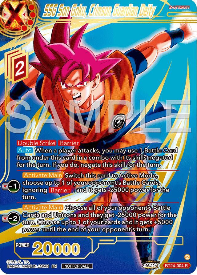 SSG Son Goku Crimson Guardian Deity Championship 2024 Finals Zenkai Pack Gold Stamped BT24-004 Tournament Promotion Cards Dragonball Super card